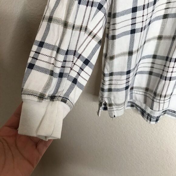 Vintage plaid print long sleeve polo shirt - Picture 3 of 5